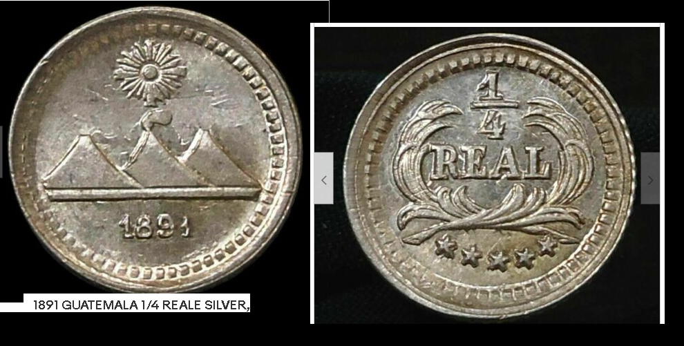 Volcanoes-On-Coins-From-Guatamala